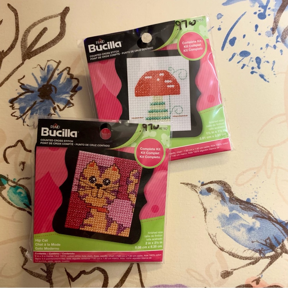 💜 Mini VTG Cross Stitch Kit Bundle NWT